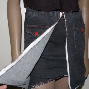 FENGFANSTUDIO BLACK MINI SKIRT SZ S